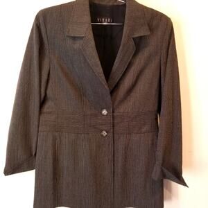 Virani  Suit Jacket Blazer Pinstripe Gray Size 6